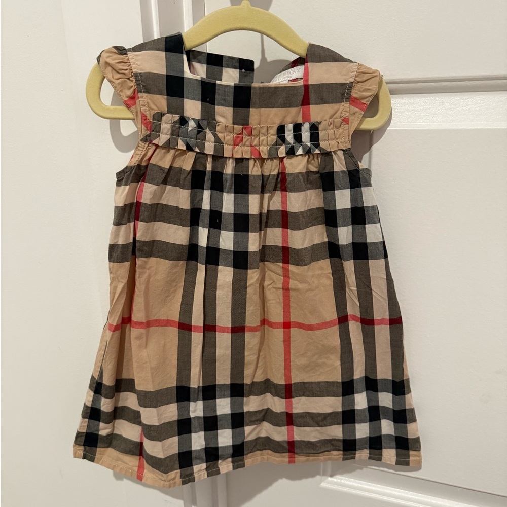Burberry Checkered Kids Dress - Black, Red, Tan